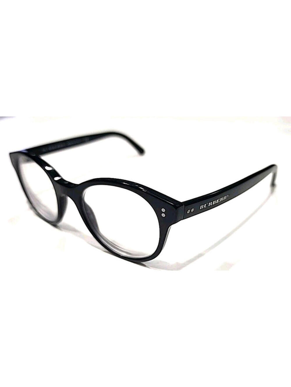 Burberry B2194 3001 Large Sz Black Round Eyeglasses Frame 48-20 145 Italy